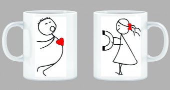 Set 2 cani Magnet pentru indragostiti