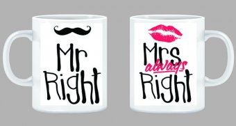 Set 2 cani Mr. Right & Mrs. Always right