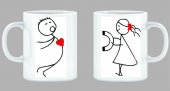 Set 2 cani Magnet pentru indragostiti