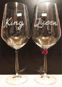 Set 2 pahare pentru vin rosu King & Queen