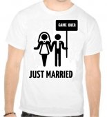 Tricou Just married barbat